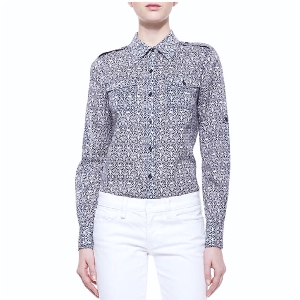 Tory Burch Brigitte Printed Button Down Blouse - image 1